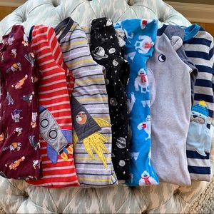 8 Pair - footed pajamas - size 5t